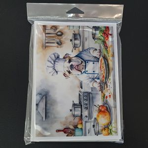 Whimsical A7 Tamaño 5x7 Tarjetas de notas en blanco Paquete de 8 con sobres Bulldog inglés el Chef Tarjetas de felicitación - Product Image 3