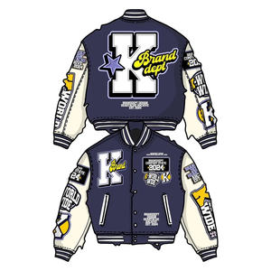 Servicio OEM de buena alta calidad Graffiti Street Style bordado Varsity Jacket Unisex Plus Size Trendy Unique Style Venta - Product Image 5
