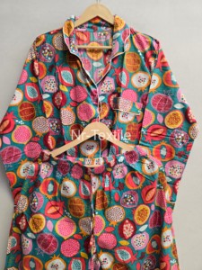 Ensemble de pyjama imprimé à col rabattu coupe ample, longueur intégrale, en tissu doux, tenue décontractée pour adultes, motif printanier, vêtements de détente pour femmes - Product Image 6