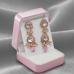 Boucles d'oreilles clous tendance Jessica Creation en argent sterling 925 plaqué rhodium avec moissanite naturelle Polki pour mariage et fiançailles - Product Image 4