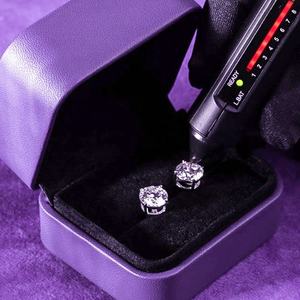 925 Sterling Silver Moissanite Stud Earrings Luxury Oval Cut Lab Diamond Solitaire Fine Jewelry <b>Post</b> Earring for Men Women - Product Image 6