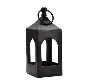 Juego de Portavelas de Metal Negro para Decoración del Hogar, Uso en Interiores y Exteriores, Diseño de Metal Duradero, Estilo Moderno - Product Image 2