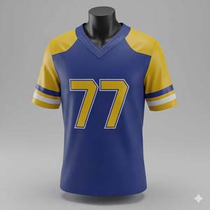 Nuevas llegadas al por mayor: Camisetas de fútbol americano unisex baratas, transpirables, de manga corta, bordadas, de todos los equipos, con logo personalizado. - Product Image 1