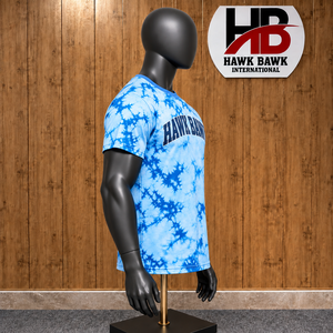 <b>Men</b> Casual Tee Crew Neck Tie Dye T-Shirt Custom Color Short Sleeve Relaxed Fit Regular Fit <b>Blue</b> Patterned Crew Neck Tee - Product Image 3