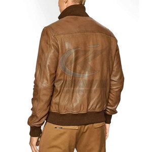 Custom Made Men's <b>Winter</b> <b>Leather</b> <b>Jacket</b> with Customized Color & Logo Eco-Friendly & Breathable Front Logo - Product Image 6