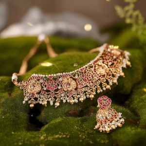 18K Gold Plated Zircon Designer Fashion Necklace and Earring Set - Product Image 3