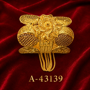 กำไลข้อมือวินเทจชุบทอง 24K ทำจากโลหะผสมสังกะสี ดีไซน์ลูกบอลลายดอกไม้เก๋ไก๋ ของขวัญงานแต่งงานสำหรับผู้หญิง รุ่น A-43136 - Product Image 4