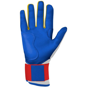 Best Quality Breathable Leather Softball Batting Gloves Hook Loop Closure Stretchable <b>Strap</b> Cuff Customized Whole Sale - Product Image 3