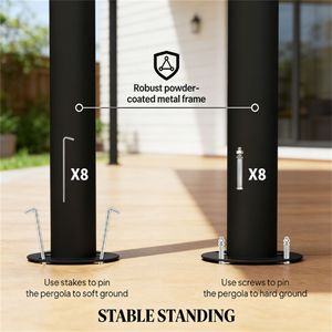 Pabellón de Jardín Gris para Exteriores y Pérgola con Protección Solar, Categoría de Producto: Gazebo - Product Image 4