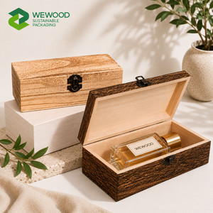 WEWOOD Custom Luxury Wooden Perfume Gift <b>Box</b> with Metal <b>Lock</b> | Eco-Friendly Solid Wood Packaging for Premium Brands - Product Image 3