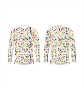 เสื้อยืดแขนยาวลายพรางสีฟ้าสำหรับผู้ชาย ลายจุดสีขาวเรขาคณิต คอกลม เสื้อยืดลำลอง สตรีทแวร์ เสื้อออกกำลังกาย - Product Image 6