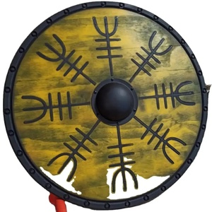 Bouclier Viking en bois avec motif celtique, centre en acier, 24 pouces, fait main, qualité DIY, personnalisable, bouclier rond décoratif - Product Image 5