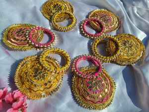 Pochette à monnaie écologique en Gota avec travail de perles, en tissu de soie, cadeau de remerciement pour Mehndi-Haldi, cadeau pour elle, sac cadeau pour demoiselle d'honneur, festival - Product Image 3