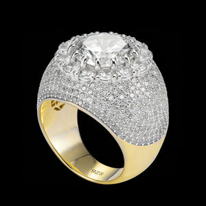Bague de cocktail AMBER JEWELS de luxe en or massif 18 carats plaqué rhodium, sertie de pierres naturelles taille brillant, certifiée IGI, unisexe - Product Image 3