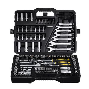 Set di Attrezzi Meccanici da 121 Pezzi, Chiavi a Bussola SAE e Metriche, Attacchi da 1/4\", 3/8\", 1/2\", Punte e Chiavi con Impugnatura a Cricchetto, Kit di Utensili Manuali - Product Image 3