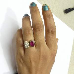 แหวนเงินแท้ 925 ชุบทอง ประดับพลอยทัวร์มาลีน ทรงโบราณ สำหรับทุกเพศ สั่งซื้อขั้นต่ำน้อย - Product Image 5