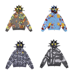 Sweat-shirts à capuche zippés 100 % coton de qualité supérieure, survêtements streetwear, style vintage, poids lourd, haute qualité Glo Gang - Product Image 1