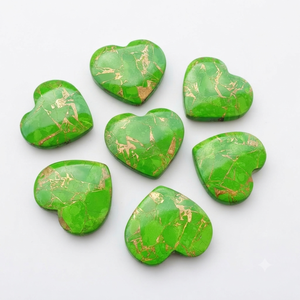 Cabujón de Turquesa Verde Cobre en Forma de Corazón, Piedra Preciosa Suelta para la Fabricación de Joyas - Product Image 3