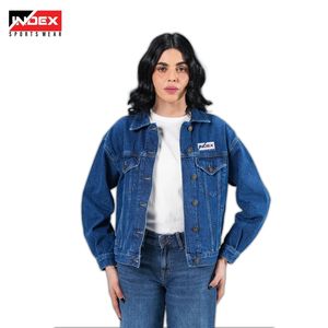 Veste en jean pour femme, style streetwear décontracté, veste en jean bleu, qualité supérieure, coupe élégante, pour la vente en gros, articles de mode - Product Image 1