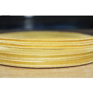 Dentelle de cérémonie personnalisée, écologique et durable, brodée or, avec garniture feuille de chêne, fils Mylar et tresses métalliques - Product Image 3