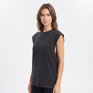Débardeur de sport vintage pour femme, style urbain, 100% coton respirant, coupe ample, haut de fitness sans manches - Product Image 4