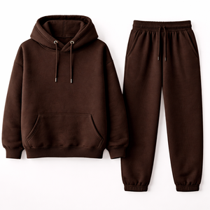 Conjunto Deportivo Casual de 2 Piezas para Mujer, Sudadera Lisa de Color Sólido con Logotipo Personalizado de Alta Calidad y Pantalones Largos de Corte Regular - Product Image 1