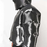 Blouson d'hiver matelassé à capuche pour homme, en toile personnalisée de haute qualité, avec logo frontal et rembourrage en fibre de polyester – Grande Vente