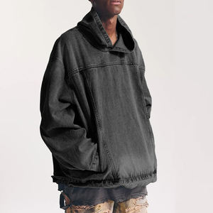 Vente en gros Sweat à capuche pour homme, design personnalisé, effet vieilli, strass, délavé à l'acide, coupe oversize, streetwear, fermeture éclair intégrale, hiver, 100% coton, ODM - Product Image 3