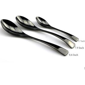 High Quality Black Flatware <b>Sets</b> <b>Reusable</b> Food Contact Safe Latest Design Metal <b>Cutleries</b> & Black Silverware For Event Party Use - Product Image 5