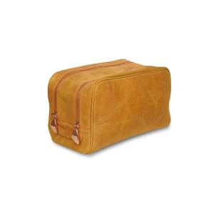 Sac à cosmétiques en daim, capacité moyenne, fermeture à glissière, style simple, multifonction, couleur orange - Product Image 3