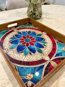 Assiette rectangulaire en bois au design contemporain, jetable, écologique, faite à la main, avec revêtement émaillé, idéale comme cadeau d'affaires - Product Image 5