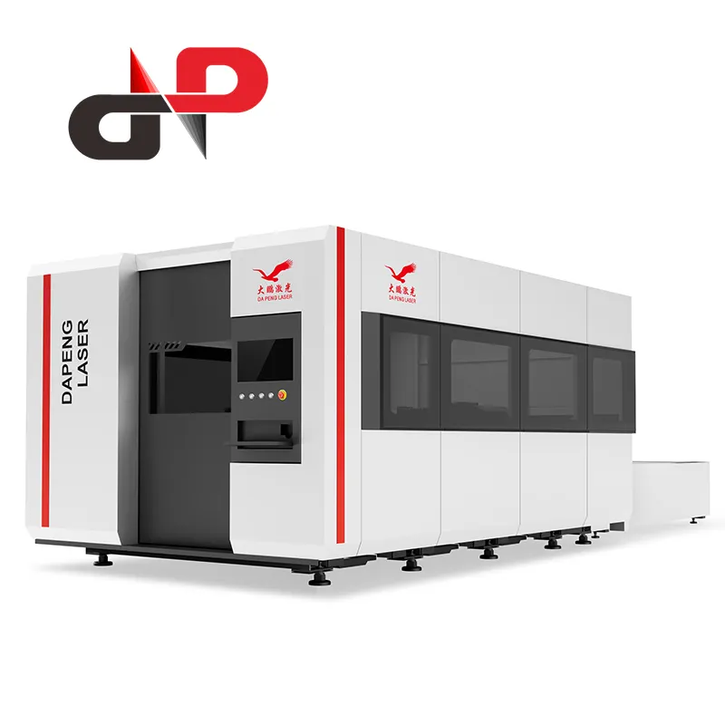 6000W Whole Cover Laser Cutting MachinesCutter Exchange Table CNC Fiber Laser Cutter for Steel Metal