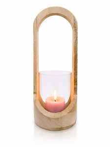 Porte-bougie en bois et en verre très demandé pour les restaurants, les hôtels, les intérieurs de maison et les cadeaux, disponible au prix d'exportation - Product Image 1