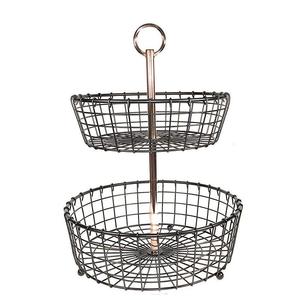 Panier de rangement en fil métallique à trois niveaux avec poignée pour présentoir à fruits - Product Image 6