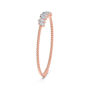Graduated Pear-Shaped Cluster Diamond Beaded <b>Bangle</b> <b>Bracelet</b> - Product Image 3