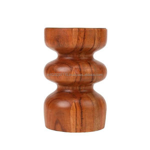 Portavelas de madera hecho a mano para decoración del hogar, centro de mesa, decoración de bodas, diseño rústico con acabado natural. - Product Image 5