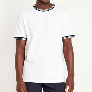 T-shirt en coton et élasthanne pour homme, respirant, coupe ajustée, simple - Product Image 5