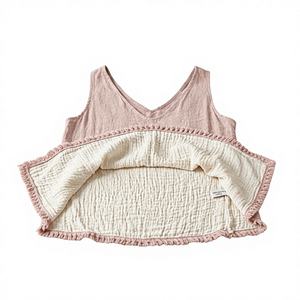 Camiseta sin mangas de algodón tejido con cuello en V para mujer, personalizada OEM de primera calidad, con botones y cuentas, forro suave, transpirable, blusa de verano sin mangas. - Product Image 4