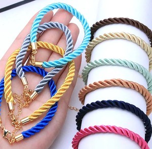 5Pcs Colorful Braided Silk Rope <b>Adjustable</b> <b>Bracelet</b>,5mm Thickness Twisted Silk <b>Bracelet</b> - Product Image 2