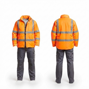 เสื้อแจ็คเก็ตสะท้อนแสงสำหรับผู้ชาย สีส้ม โพลีเอสเตอร์ ชุดทำงาน - Product Image 1