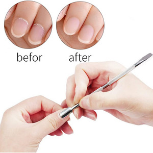 Pousse-cuticules en acier inoxydable à double tête pour le nettoyage des ongles et des ongles d'orteils - Product Image 5