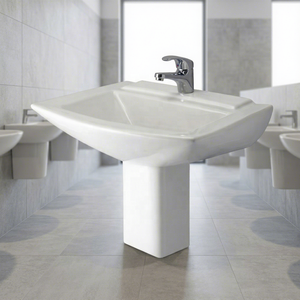 Ceramic Bathroom Wash Basin From Indian Factory Best Quality Lavabo Washbasin Half Pedestal Top Grade Sanitary Ware - Product Image 1