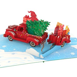 Carte de Noël 3D pop-up Père Noël avec enveloppe, collection sapin de Noël, nouveau design, carte faite à la main - Product Image 4