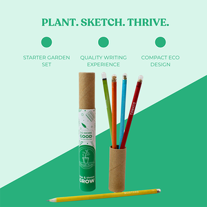 5PC Plantable <b>Seed</b> Pencil Set Recycled <b>Paper</b> Pencils with Gold <b>Seed</b> Capsules Sustainable Eco Stationery for Gift Office - Product Image 2