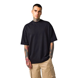 Oversized Men's High Quality Cotton T-Shirt Heavy <b>Weight</b> Short Sleeve Plain Multi-Color Plus Size <b>Blank</b> Tees Direct Front - Product Image 1