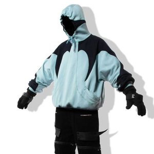 Sweat-shirt à capuche tendance OEM personnalisé bicolore coupe classique pour homme en molleton épais 100 % coton, streetwear d'hiver - Product Image 4
