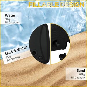 Base per Ombrellone da Giardino in Acciaio Inox 3M Quadrato per Patio, Ristorante, Hotel, Spiaggia, Piscina - Nuovo Stile con Telaio in Acciaio Quadrato - Product Image 5