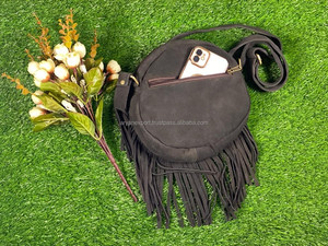 Stylish Cowhide Fur <b>Sling</b> Bag Handbag New Western Collection of Fringe Crossbody Shoulder <b>Round</b> Bags Women's Multi Uses Bag - Product Image 3