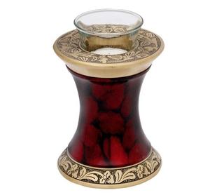 Urna Funeraria de Metal Azul y Latón Negro con Luz LED para Guardar Cenizas, Estilo Moderno - Product Image 6