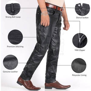 Pantalones de Cuero para Hombre Hechos en Pakistán, Cuero Suave, Material Duradero y Cómodo, Diseño Elegante para Uso en Exteriores - Product Image 4